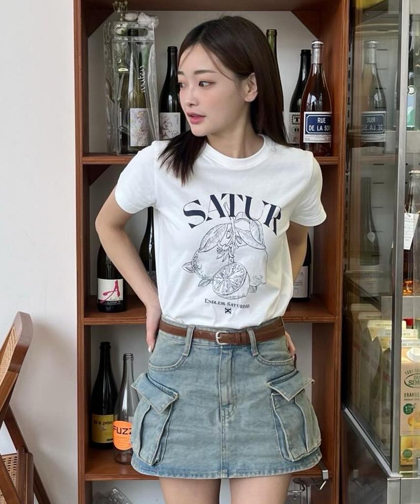 Seteo Capri Citron Drawing Summer Graphic Short Sleeve T-Shirt Resort Ivory
