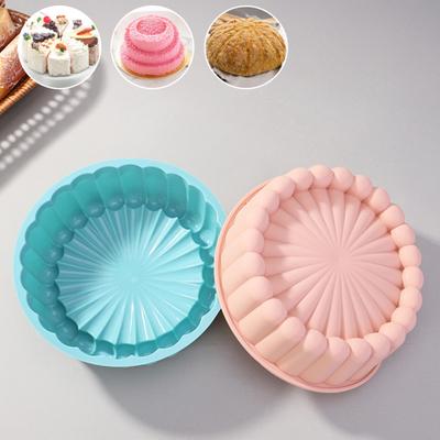 Silicone Baking Mold Sunflower Round Shape Easy Release Clean Baking Mold Heat-Resistant Cake Dessert Tool