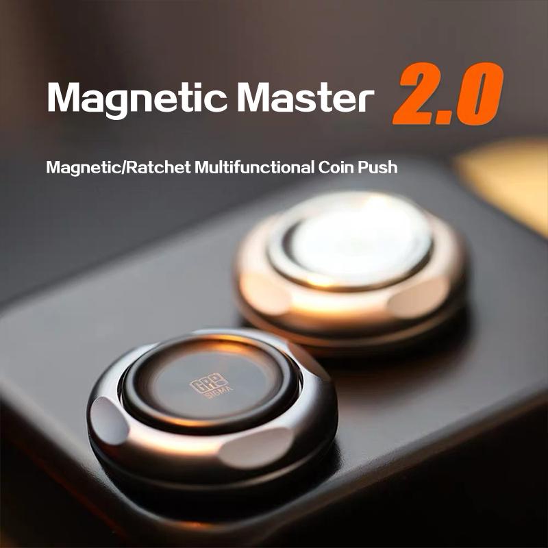 Studio Magnetic Master 2.0 Fidget Slider Antistress EDC Adult Fidget Toys Metal Spinner Ratchet Haptic Coin for Anxiety
