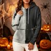 Women's Long Sleeve Halloween Printed Hoodie for Festive Party Wear