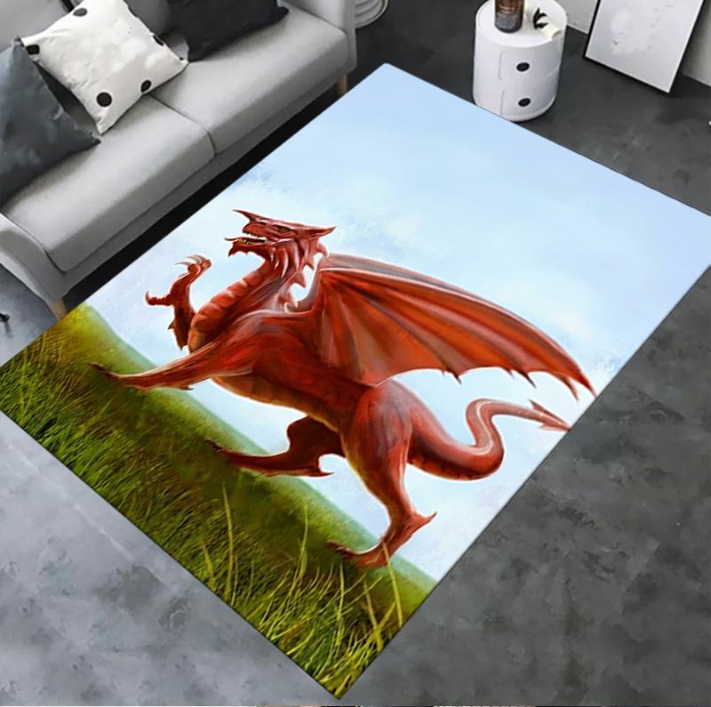 Y Ddraig Goch Carpet Rug For Living Room Bedroom Home Sofa Decorationkids Play Nonslip Floor Mat