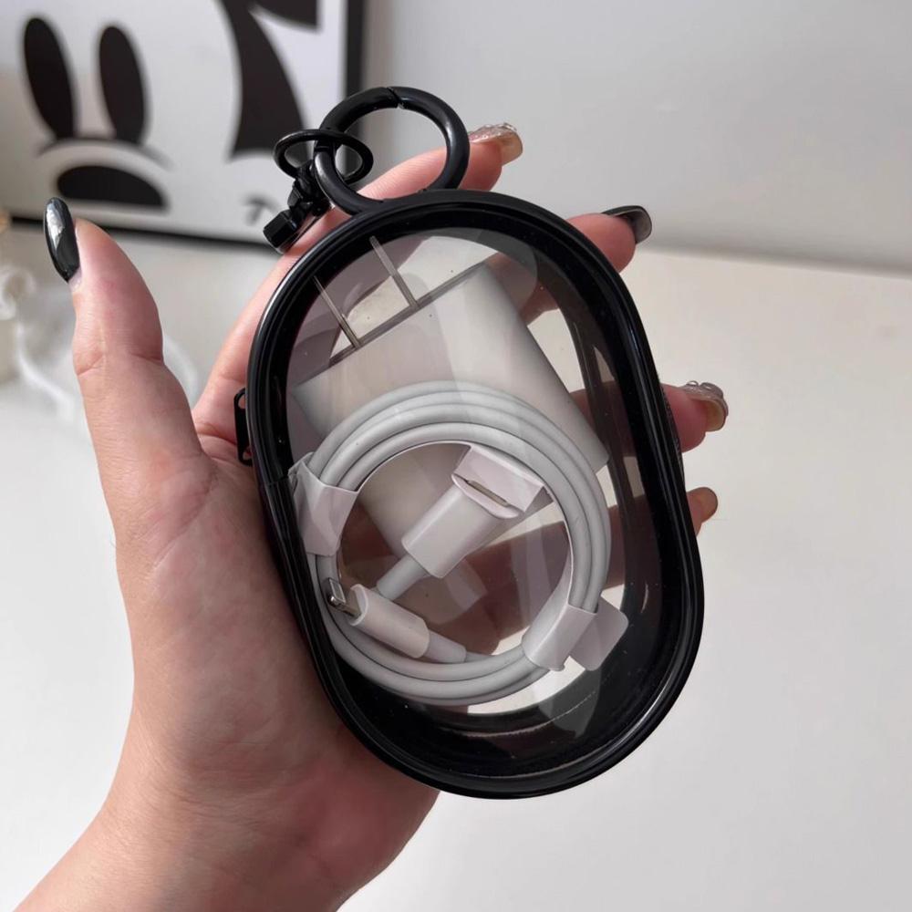 Transparent Storage Box Jewelry Organizer Data Cable Protective Cover Portable Doll Toy Pouch Keychain Bag Zipper Coin Purse
