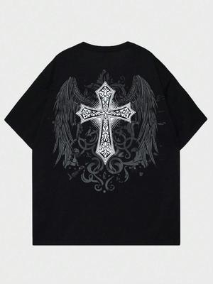 Kreuz Gothic Grafik Unisex Herren Damen Baumwoll-T-Shirt Luxusmarke Mode Große Größe Top Kurzarm Klassisches T-Shirt Druck S-4xl