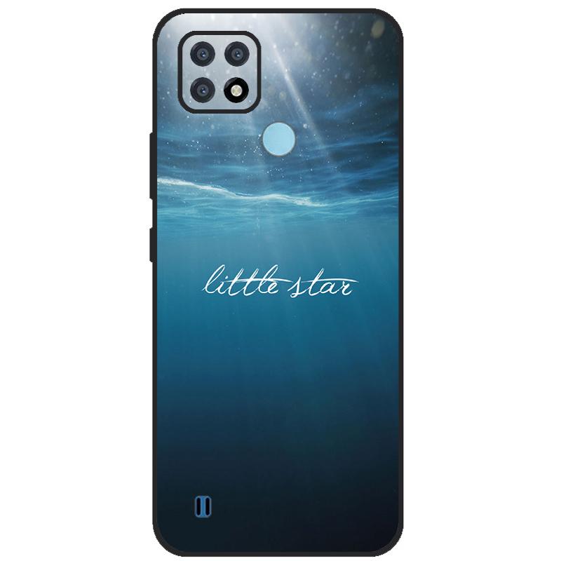 Para OPPO Realme C21Y Capa Série COOL Preto Capa de Silicone Macia para Cases de Telefone Realme C21 C25 C25s Protetora Realmi C 21 Y Capa