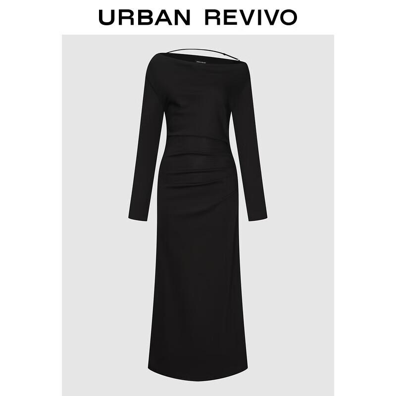 

UR 2025 Autumn Asymmetrical Pleated A-Line Dress M