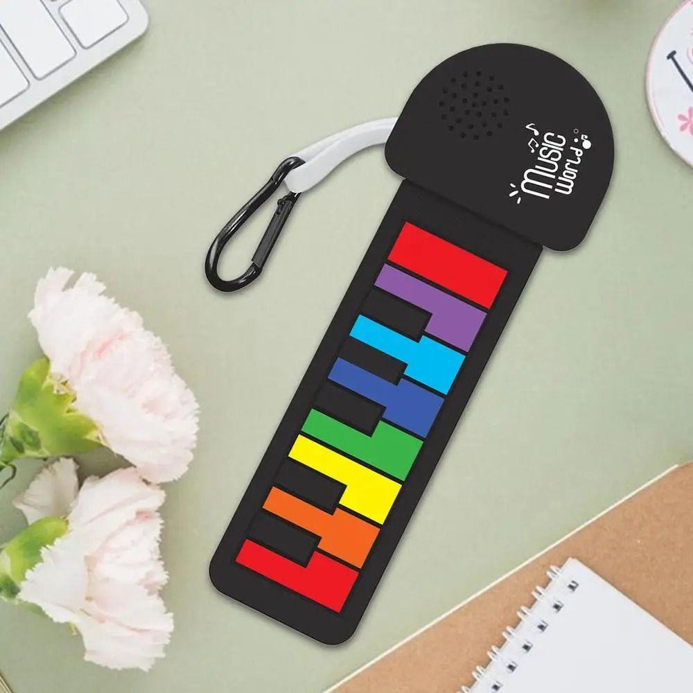 Portable Silicone Piano Keyboard Foldable Mini Rainbow Guitar Keychain  School Activities