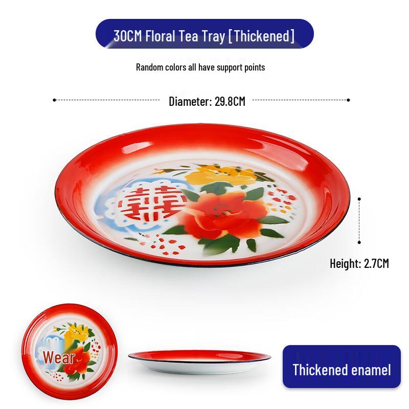 

Chinese Style Enamel Floral Serving Plate