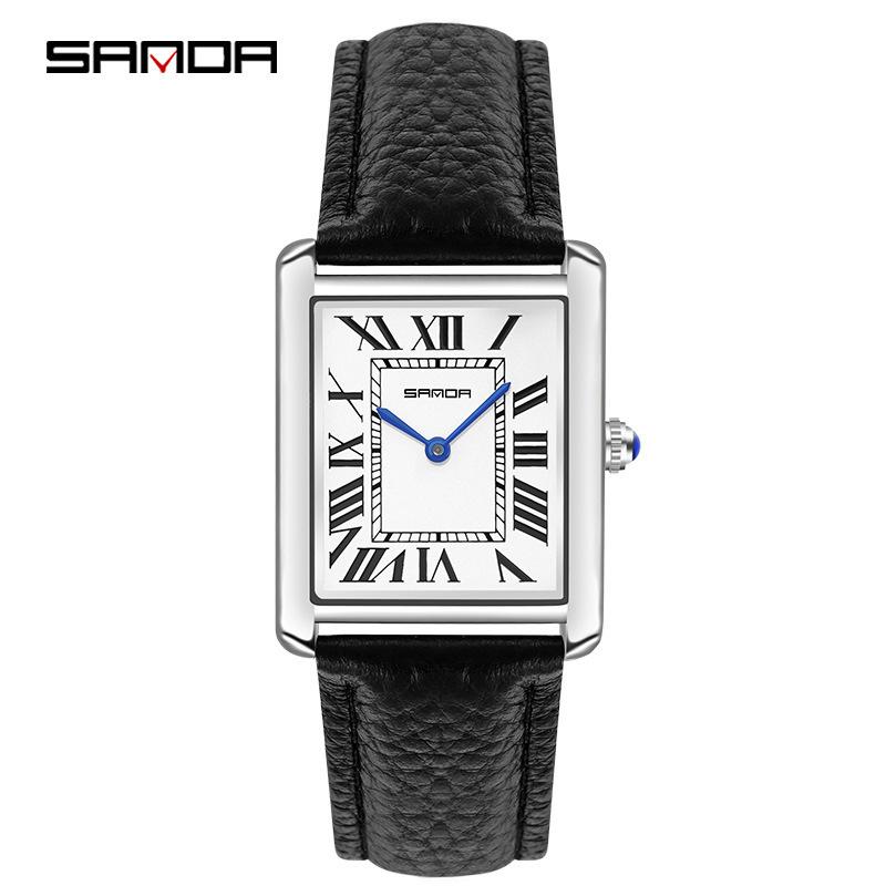 

Casual Fashion Butterfly Buckle Classic Watch Rectangular Tank Women S Watch Genuine Leather Waterproof Quartz Watch