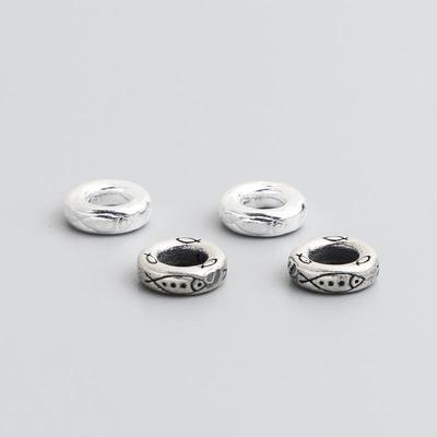 Fish Pattern S925 Sterling Silver Spacer Beads for DIY Bracelets, Necklaces, and Jewelry Accessories