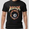 Flaming 8 Ball Graphic Tee Streetwear Biker Vintage Rock Metal Shirt Unisex Top