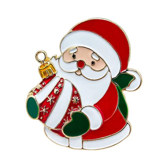 Zinc Alloy Santa Claus Brooch Enamel Cartoon Father Christmas Pin Sweater Coat Backpack Decoration Clothing Accessories Festival Holiday Gift