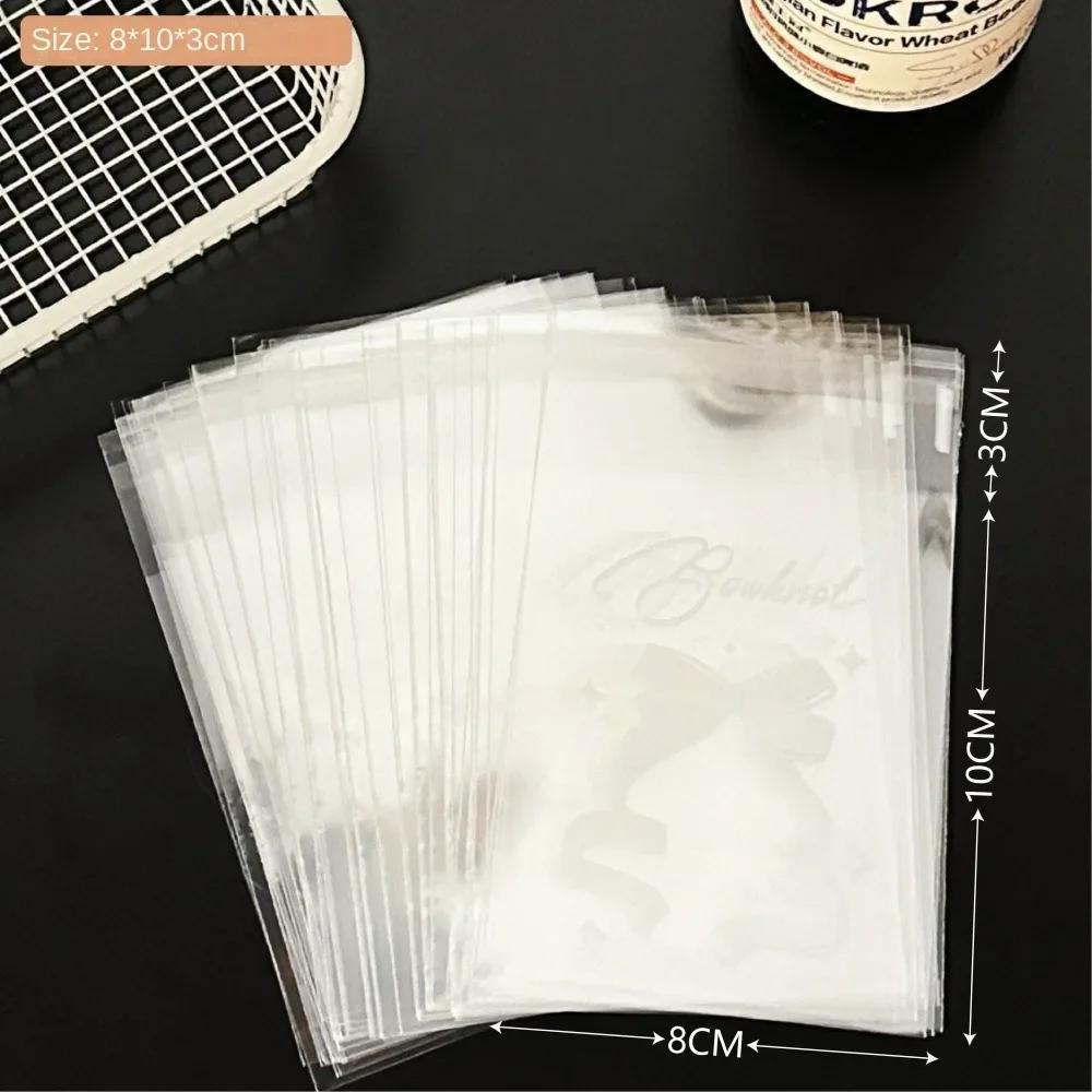 50PCS Cute Animal Candy Gift Bags Plastic Transparent Cookies Baking Packaging Bag Self Adhesive Kpop Card Bag Package Supplies