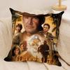Movie IIndiana JJones Cushion Cover Silky Short Plush Invisible Zipper Dustproof Sofa Pillow Case for Home Decor