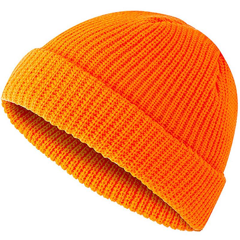 Wool Hat Female Autumn and Winter Yuppie Hooligan Solid Color Melon Rind Male Cold Hat Ins Trendy Knitted Hat