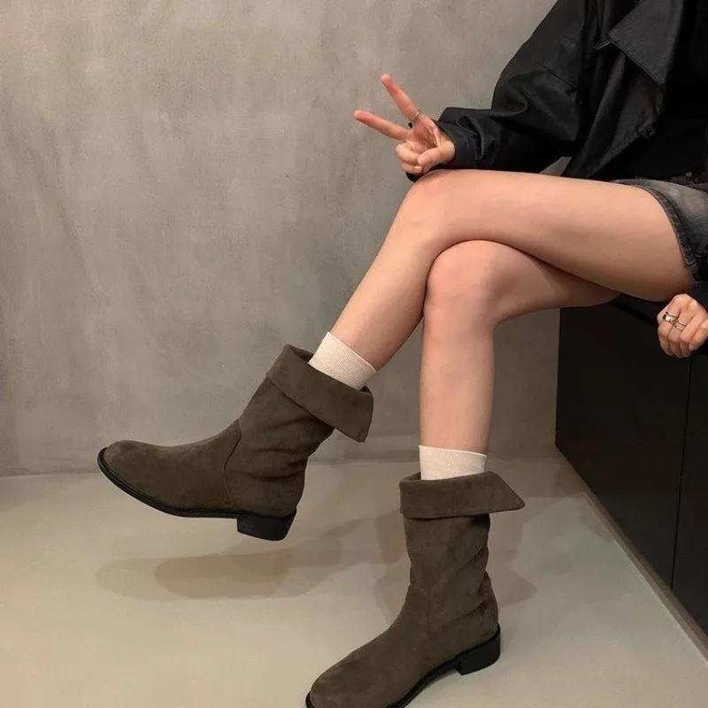Hot Sales  Boots for Women 2024 Fall New Patchwork Vintage  Boots for Women Slim Boots Platform Heels  Women
