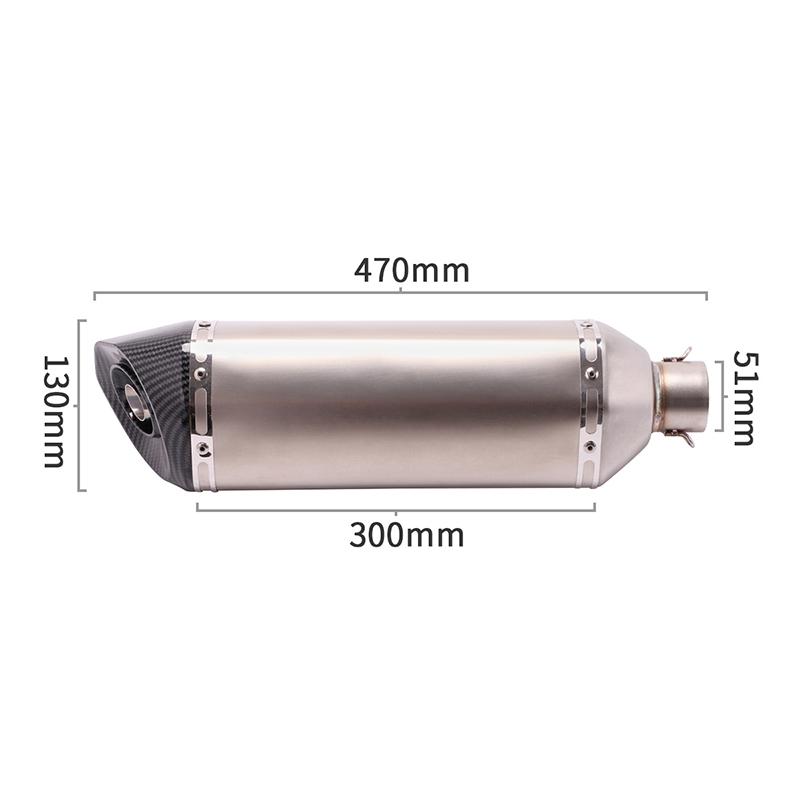 Motorcross Exhaust Universal Motorcycle Muffler 470mm 570mm Length Modified DB Killer Escape Moto Pipe For MT07 ER6N Z800 ZX10R