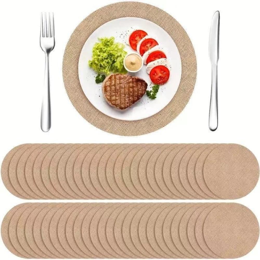 Burlap Round Placemats Jute Photo Props Party Dinner Table Decoration  Festival Home Decor