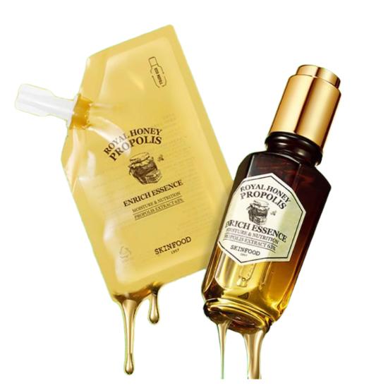 

SKINFOOD Набор эссенций Royal Honey Propolis Enrich – 50 мл + Запасной блок | Увлажняющая и укрепляющая сыворотка для всех типов кожи