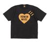 Human Made Black T-Shirt Orange Heart Logo XXL (Japanese Sizing) Unisex T-Shirt