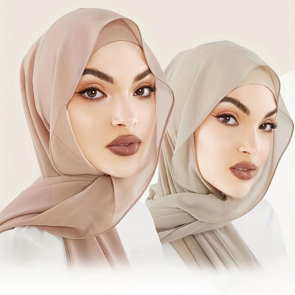 Premium Perfect Matching Color Breathable Undercap Plain Light Weight Chiffon Modal Hijab Scarf