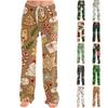 Adult Christmas Print Pants with Loose Fit Sleep Pajama Bottoms for Men Women