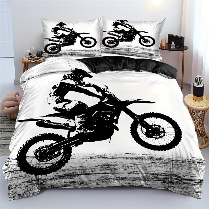 Three-Piece Bedding Off-Road Motorcycle 3D Digital Printing Bedding Home Textiles