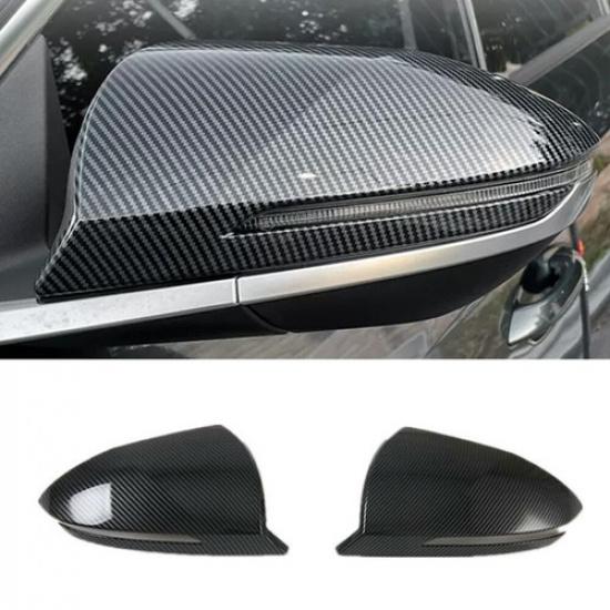 Side Rearview Mirror Cover Trim 2* For Hyundai Tucson - ABS Carbon Fiber