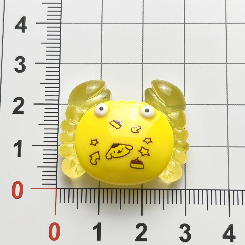 Luminous Crab Tree Resin Decorative Accessories: Hair Clip, Refrigerator Magnet, Keychain Buckle, Ornaments DIY Kit.