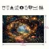 2D Fantasy Glühwürmchen Wald Wandteppich Steinpfad & Leuchtende Lichter Wandbehang