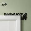 Bathroom Door Sign Funny Sign Thinking Room Metal Wall Art with Humorous Quotes Self-Adhesive Clever Decor Toilet for Restroom Rustproof