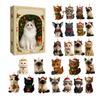 Katzen Adventskalender 2025 24 Tage Weihnachts-Countdown Mit 24 Verschiedenen Rassen 2D Acryl Niedliche Kätzchen Weihnachtsbaumschmuck