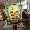 1PC Cute and heartwarming Print FlAannel Blanket, High quality Comfortable for All Seasons, Home Decor, Warmth and Comfort