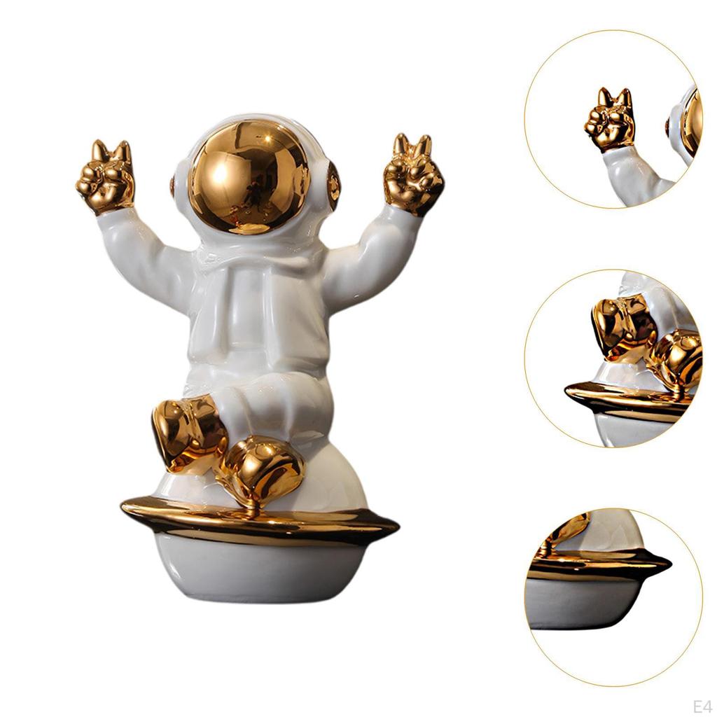 Ceramic Astronaut Figurine Modern Home Decor Accent