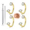 Juego de 6 Anillos para la Nariz de Acero Inoxidable con Forma de C, Piercing para Labio, Pendientes Elegantes, Joyería para Hombres