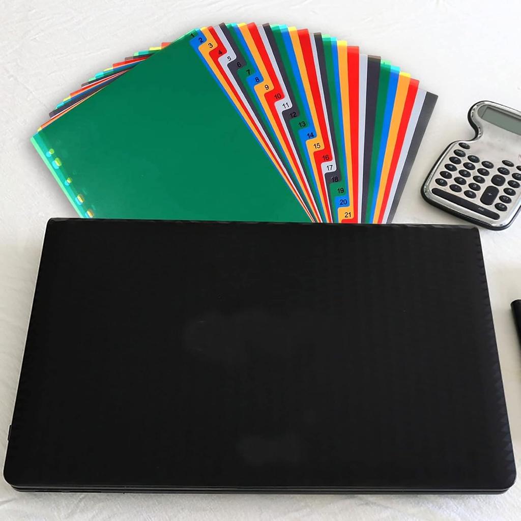 Extra Wide Index Dividers Extended ert Indexes Binder Tab ertable Dividers Plastic Document Organisers - Assorted Color 6-Tab, Number, 31 Pieces