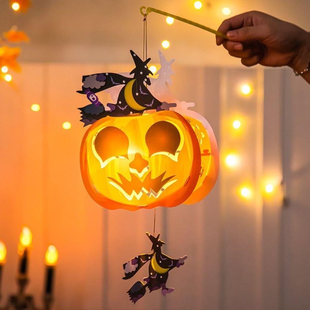 Handmade Halloween Lantern DIY With Handle Ghost Festival Lantern  Kids Gift