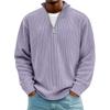 New Pullover Men's Casual Top Stand-up Collar Zipper Long-sleeved Men's Polo Shirt Solid Color Sports Sweater