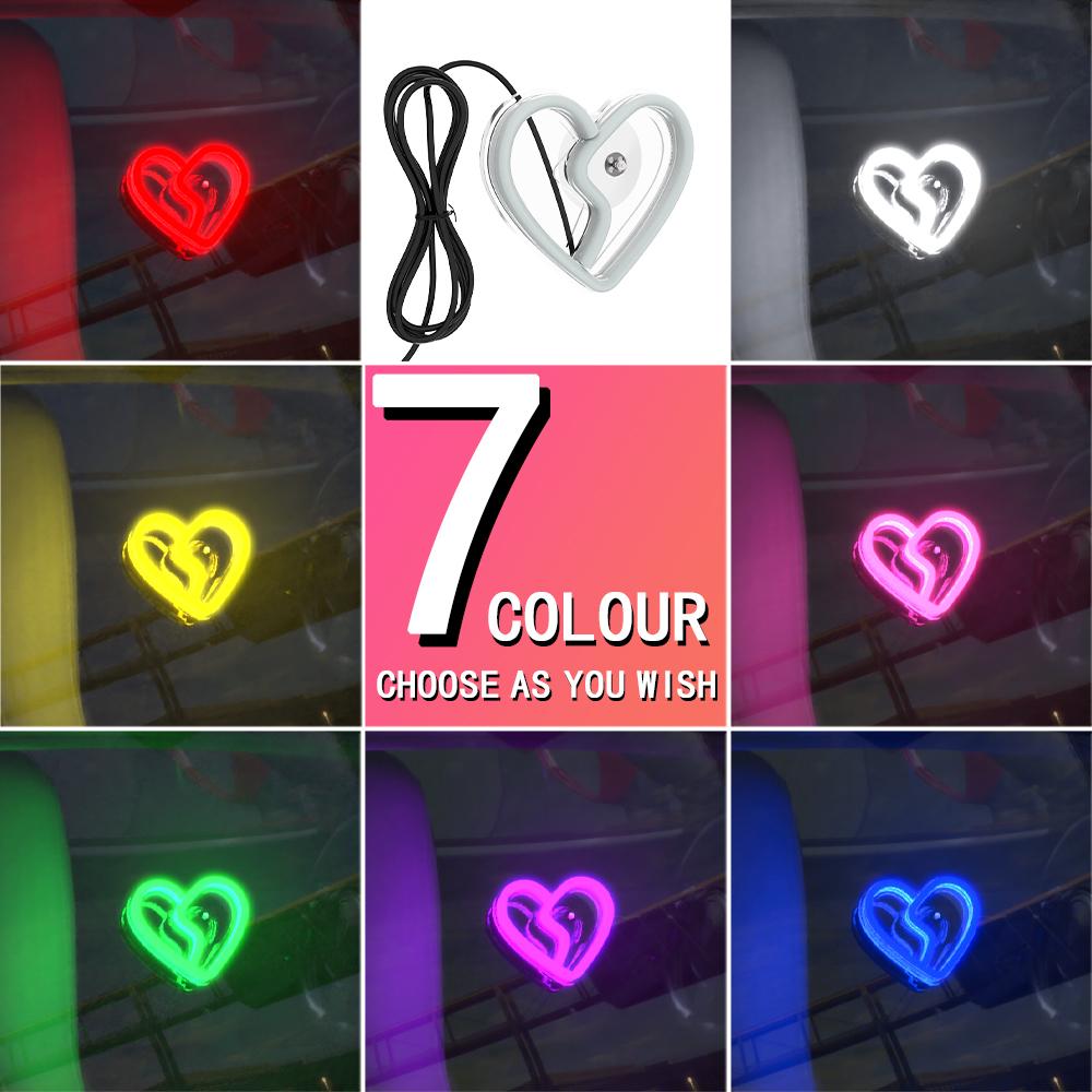 LED Window Automobile Lights for Car, Neon Lights Car Decoration, Glowing Heart Atmosphere Lights USBwiring,interior Decoration