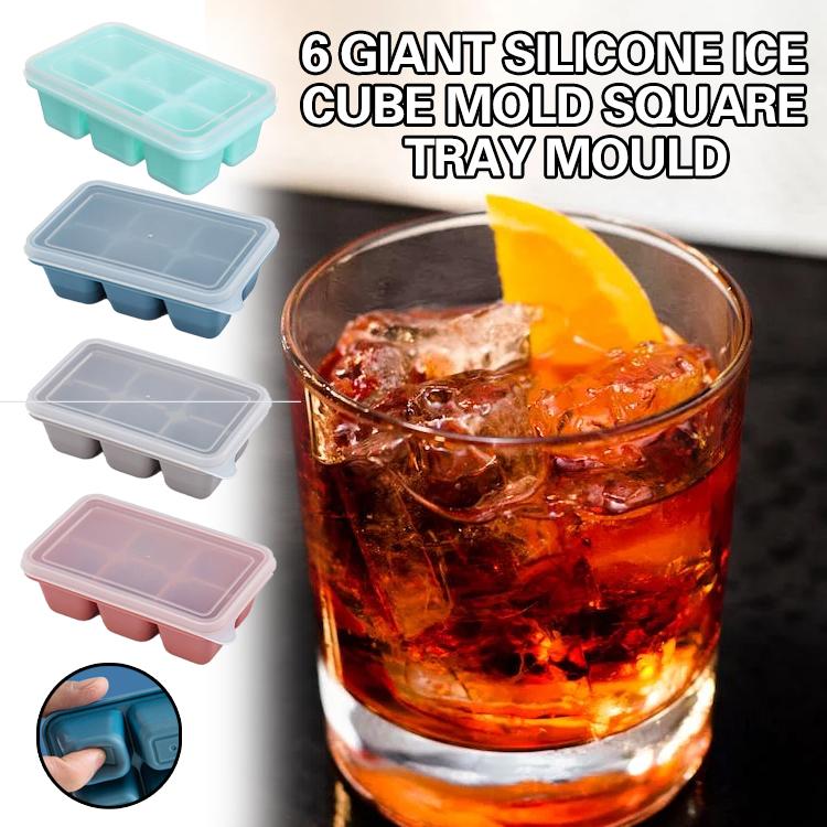 

Beishu новая большая силиконовая форма для кубиков льда с 6 сетками и крышкой, квадратный лоток для кубиков льда, DIY