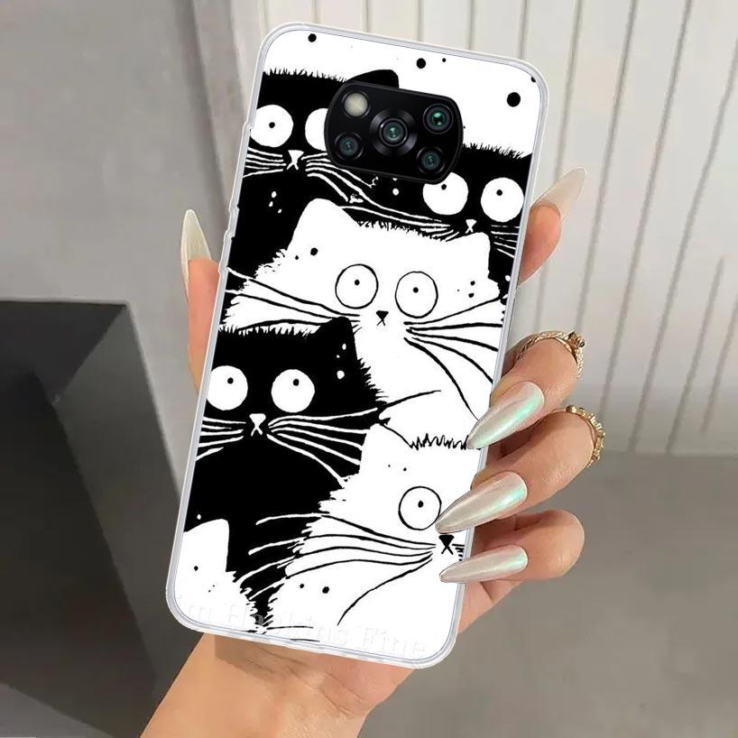 Katze Süßes Kätzchen Cartoon Handyhülle für Xiaomi Poco X5 X6 X7 Pro F7 Ultra M7 Redmi 15 15C 13 13C 12 12C 10 10A 10C 9 9A 9C 9T Sie