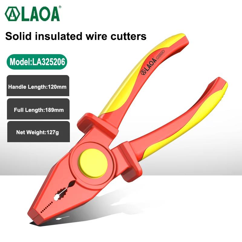 

LAOA Multifunctional Insulated Wire Cutter High Voltage Resistant 1000V Electrician Tool with Solid Tip Nose Pliers