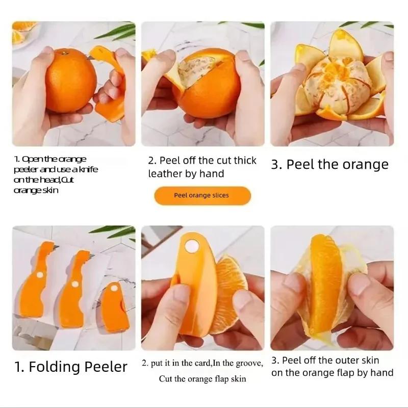 3Pc Portable Orange Peeler Stripper Orange Device Peeling Knife Juice Helper Citrus Opener Creative Kitchen Fruit Vegetable Tool