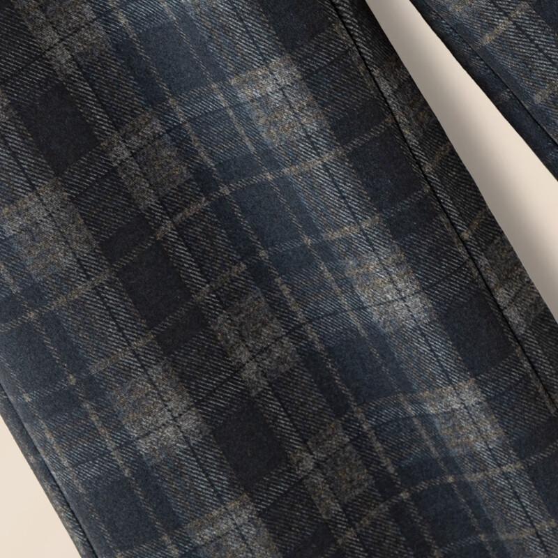 Sibaishi Women's Retro Plaid High-Waist Cropped Wide-Leg Pants