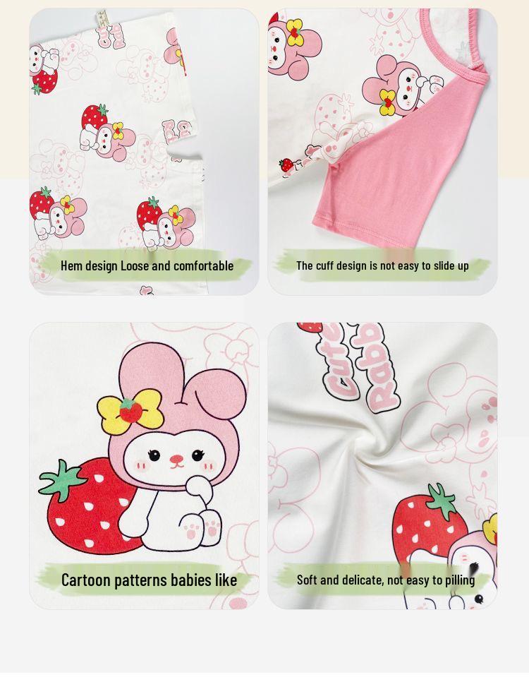 Summer Infant Short-Sleeve Cotton Pajamas - Thin Style Sleep Sack for Babies