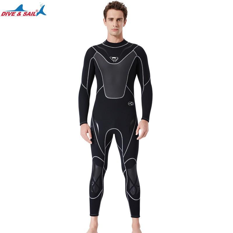 Manufacturer 3mm Diving Suit Men's Wet One-piece Thermal Snorkel Long-sleeved Cold-proof Surfing Swimsuit