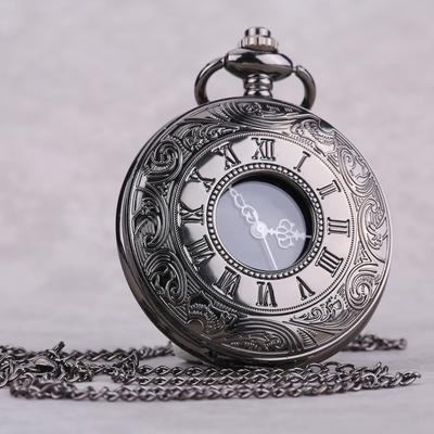 Classical Quartz Analog Alloy Pocket Watch Necklace Pendant with Chain