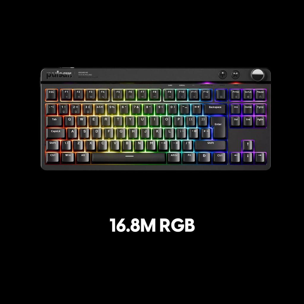 Pulsar Gaming Gears XBOARD MS Gaming ISO UK 89 Cherry MX2A 8K Abfragerate Tastatur, Layout, Tasten, Schalter,
