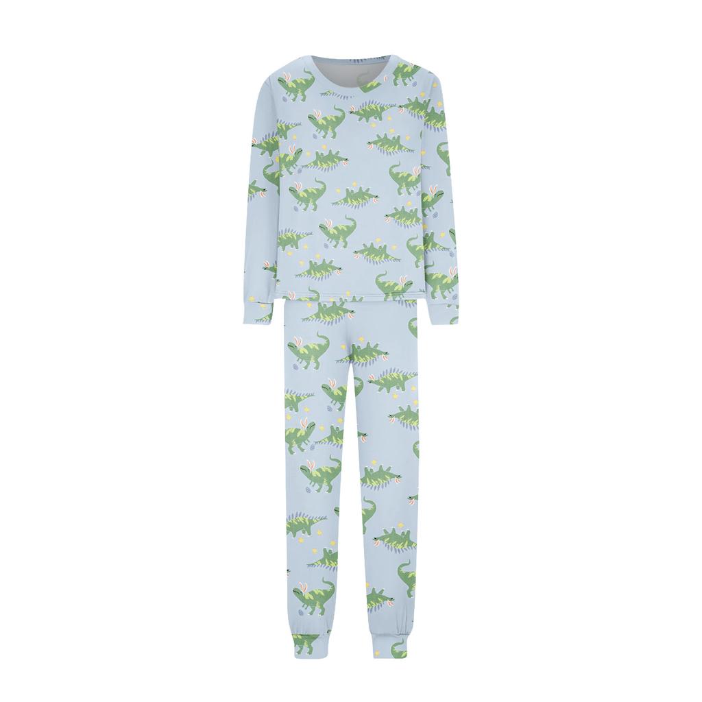 Print Cute Family Set Pajamas, Home Clothes, Family Set Long Sleeve Top Pants Set