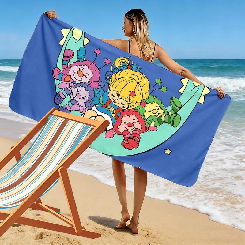 Rainbow Brite2 Print Beach Towel, Large Soft Quick Dry Towel for Beach Camping Swimming