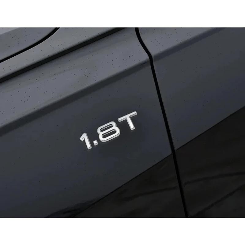 ABS 1.8T 2.0T 3.0T V6T V8T Logo Car Rear trunk Displacement Label Emblem Badge Stickers For Audi A3 A4 A5 A6 A7 A1 Q3 Q5 Q7